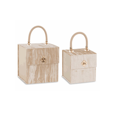 BAULETTO BEIGE IN VELLUTO CON MANICO