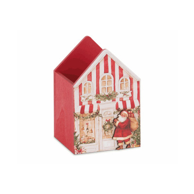 CASETTA IN LEGNO XMAS MARKET 14CM