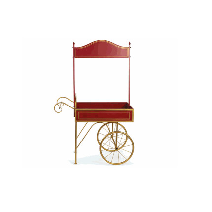 CARRETTO DISPLAY IN METALLO ROSSO E ORO 1,85MT