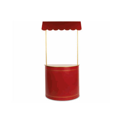 CHIOSCO DISPLAY IN METALLO ROSSO E ORO 2,1MT
