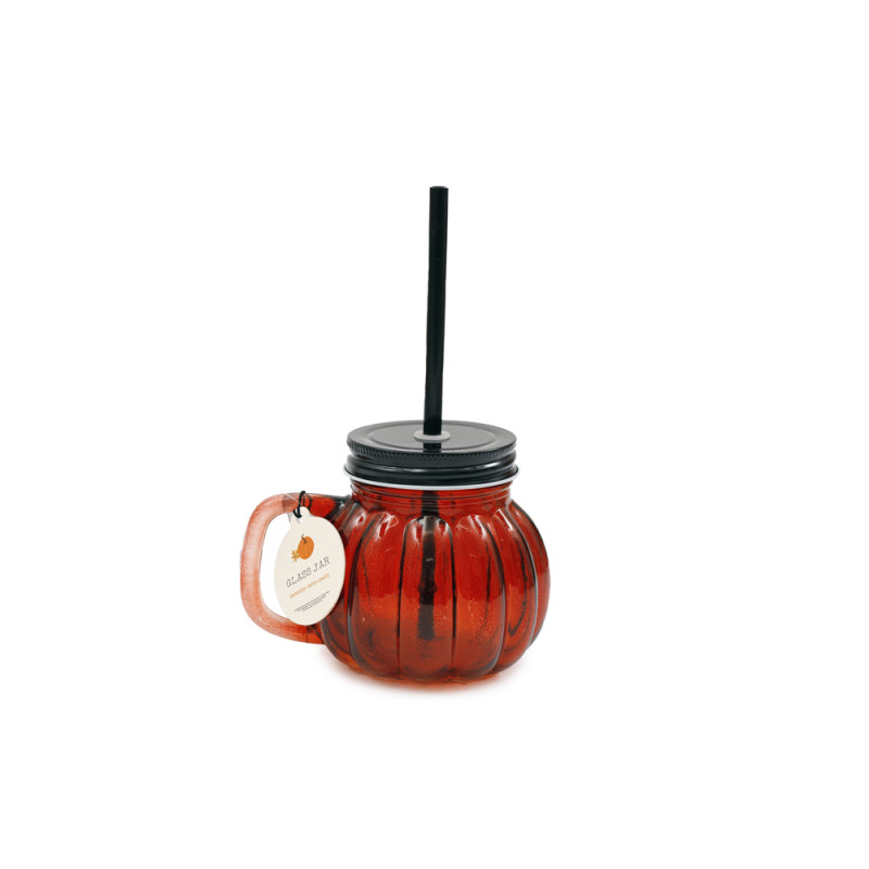 Tazza Zucca Con Cannuccia e Tappo