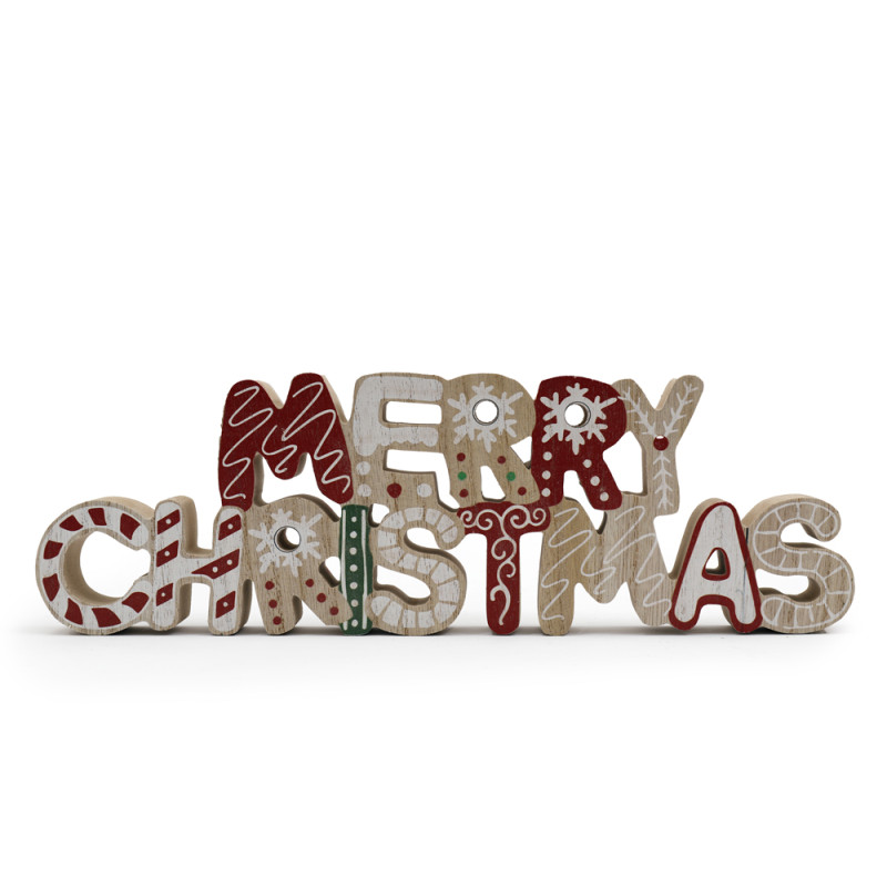 Scritta Merry Christmas In Legno