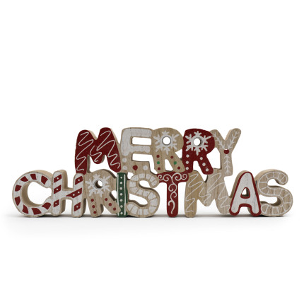 Scritta Merry Christmas In Legno