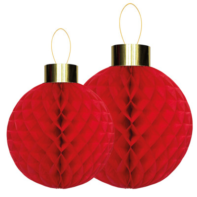 PALLINE NATALE IN CARTA NIDO D'APE (2 PEZZI)