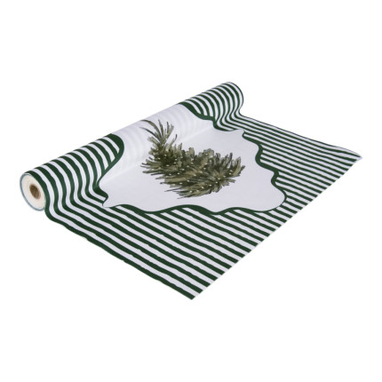 Runner Velluto Verde Con Albero