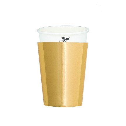 Bicchieri Carta con Cover Oro (8 Pezzi)