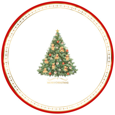 Maxi Piatti in Carta Christmas Teddy (6 Pezzi)