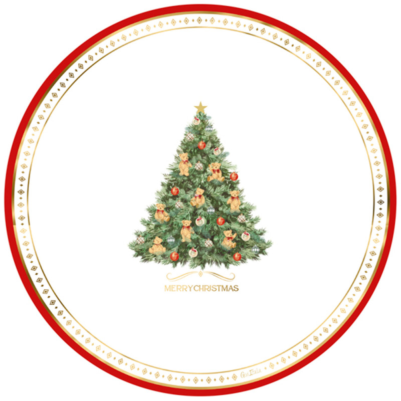 Maxi Piatti in Carta Christmas Teddy (6 Pezzi)