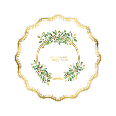 Piatti Fondi In Carta Merry and Bright (8 Pezzi)