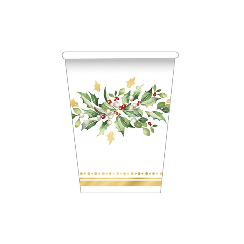 Bicchieri In Carta Merry and Bright (8 Pezzi)