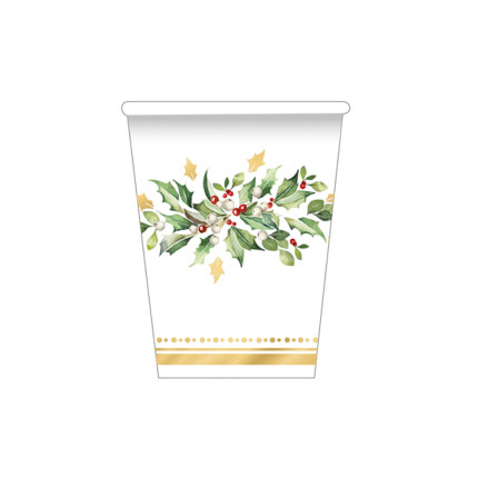 Bicchieri In Carta Merry and Bright (8 Pezzi)