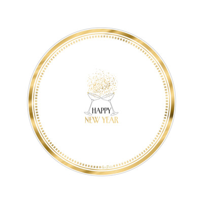 Piatti In Carta Happy New Year (8 Pezzi)