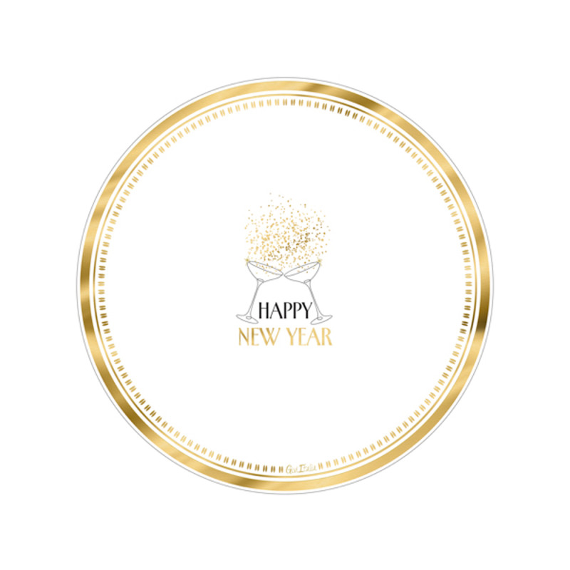 Piatti In Carta Happy New Year (8 Pezzi)