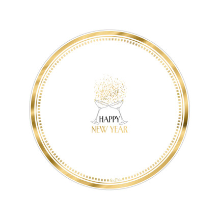 Piatti In Carta Happy New Year (8 Pezzi)