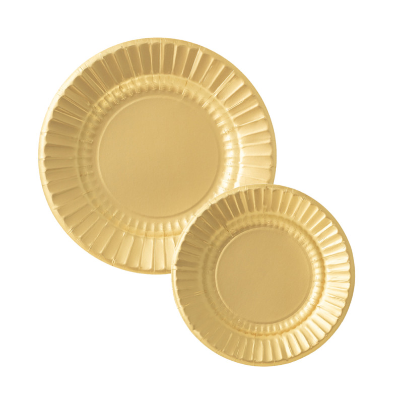 Piatti In Carta Oro Satin (8 Pezzi)
