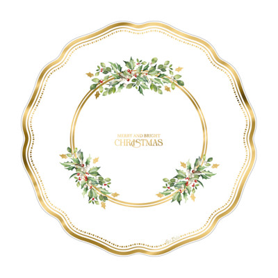 Piatti In Carta Merry and Bright (8 Pezzi) 2