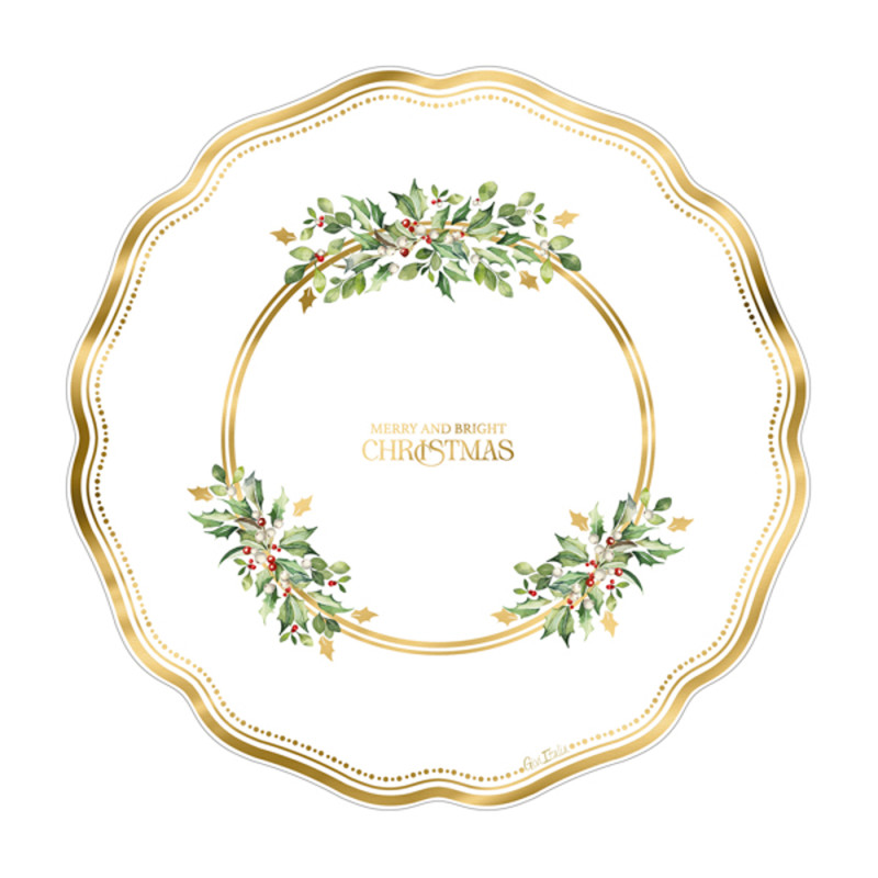 Piatti In Carta Merry and Bright (8 Pezzi)