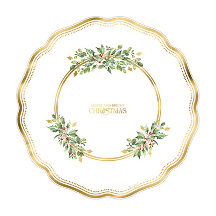 Piatti In Carta Merry and Bright (8 Pezzi)