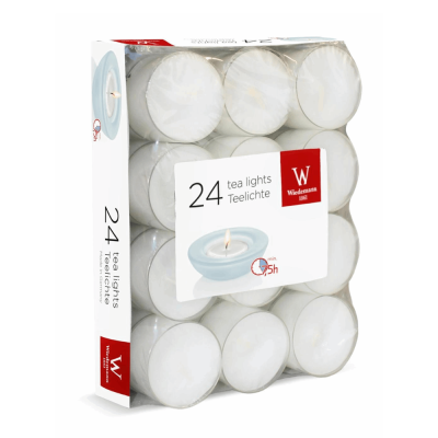 Tealight Bianchi 7,5 Ore (24 pezzi)