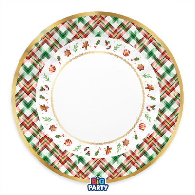 Piatti Cartoncino Tartan Gingerbread (6 Pezzi)  Incartare 2