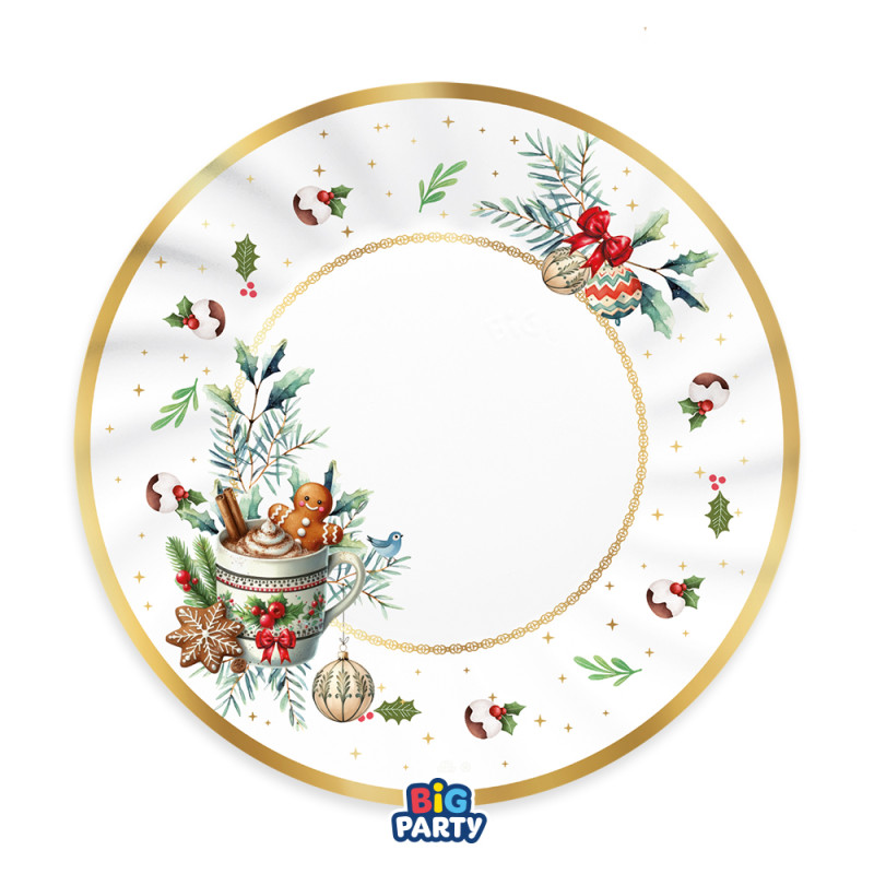 Piatti Cartoncino Tartan Gingerbread (6 Pezzi)