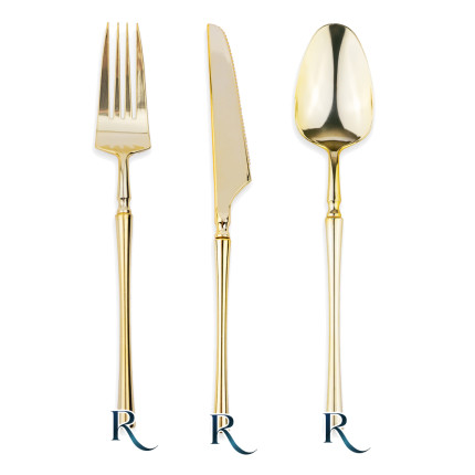 Posata Classic Gold Riutilizzabili (12 Pezzi)