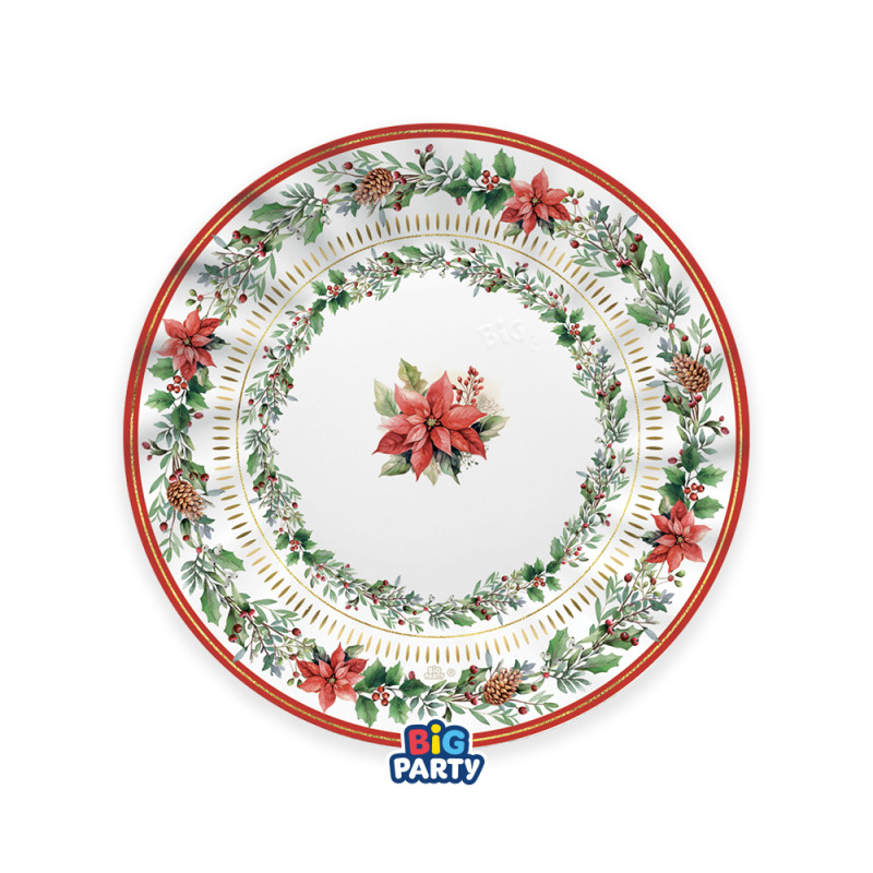 Piatti Cartoncino Red Poinsettia (6 Pezzi)
