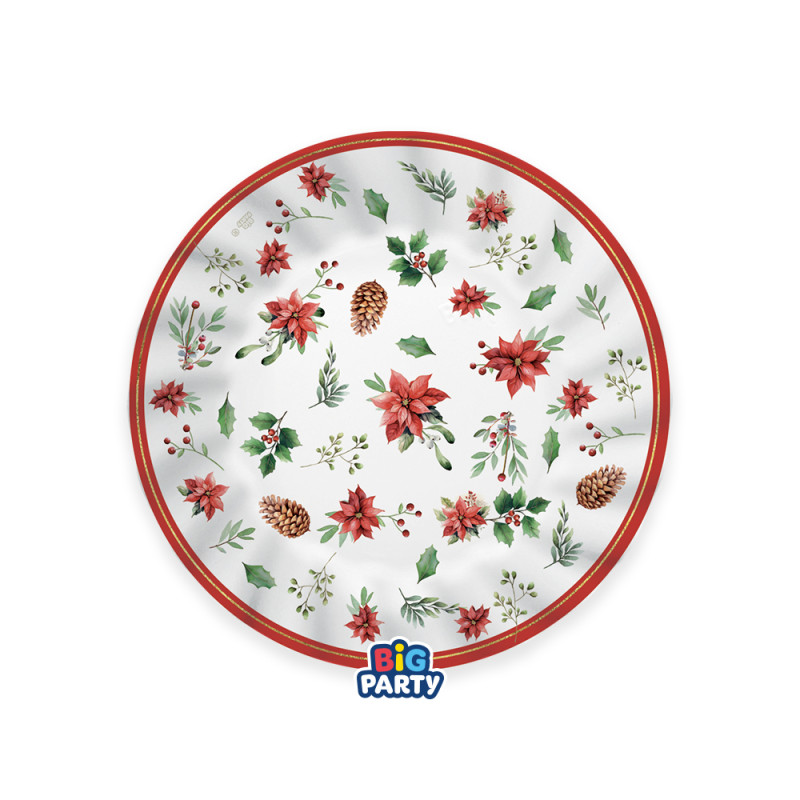 Piatti Cartoncino Red Poinsettia (6 Pezzi)