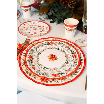 Bicchieri Cartoncino Red Poinsettia (6 Pezzi) 2