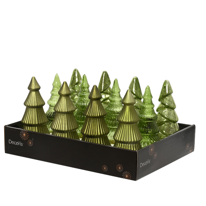 Alberello Decorativo In Vetro Verde 17,5cm