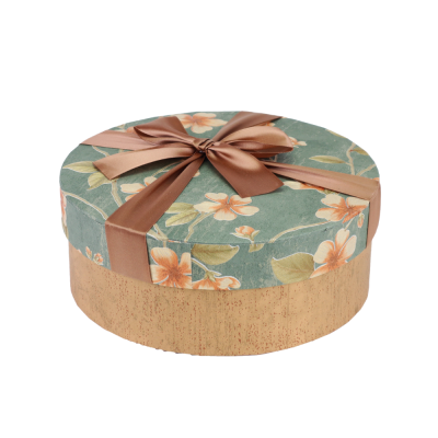 Scatola Tonda Flowers con Fiocco 2