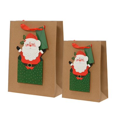 Sacchetto in Carta Kraft con Busta Babbo Natale