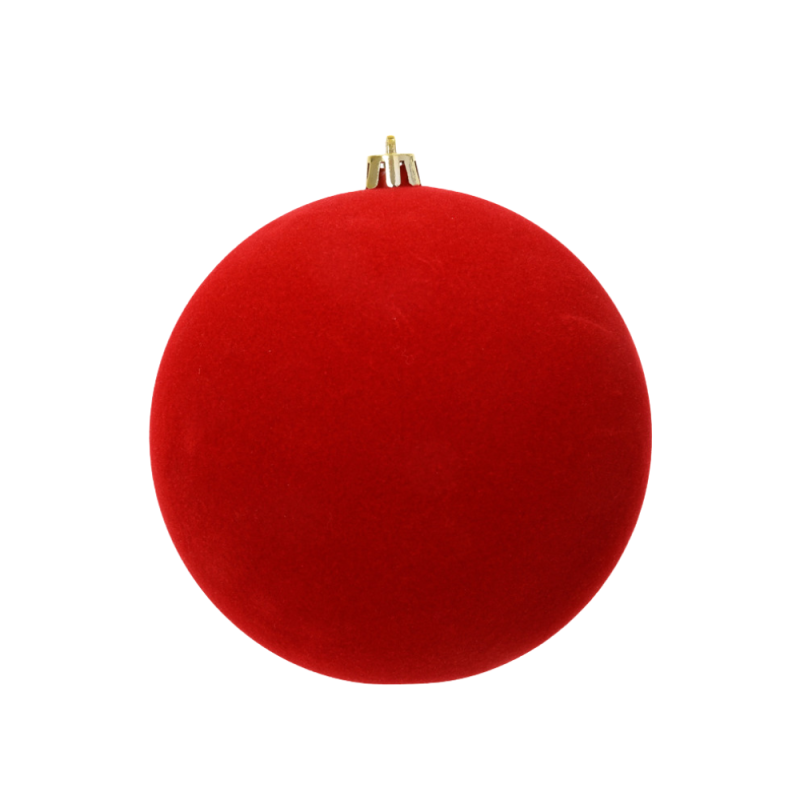 Palle Floccate Rosse 8cm (9 Pezzi)