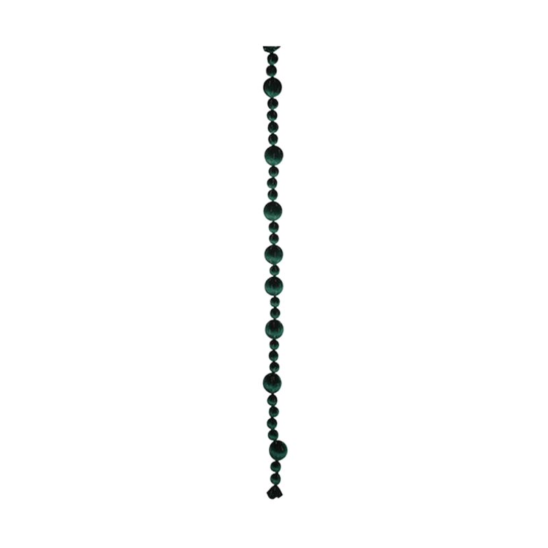 Ghirlanda Di Sfere In Velluto Verde 205cm