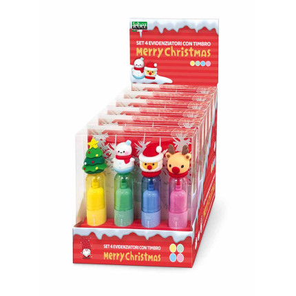 Evidenziatore Con Timbro (4 Pezzi)