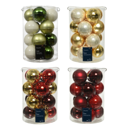 Sfere Natalizie In Vetro 8cm (16 Pezzi)