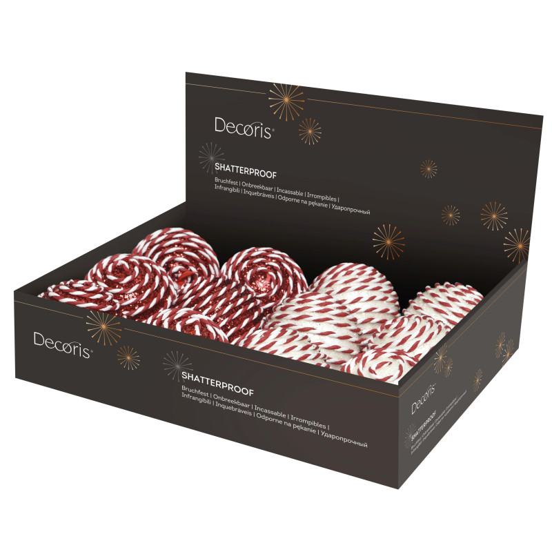Sfera Natalizia Candy Glitter 8cm