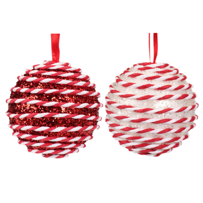 Sfera Natalizia Candy Glitter 8cm