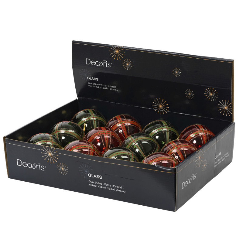 Pallina di Natale Scozzese in Vetro 8cm