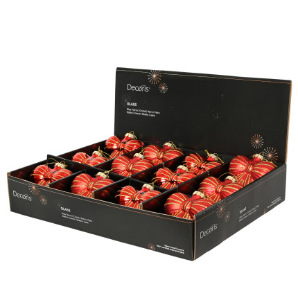 Fiocco in Vetro Pendente Rosso 10cm