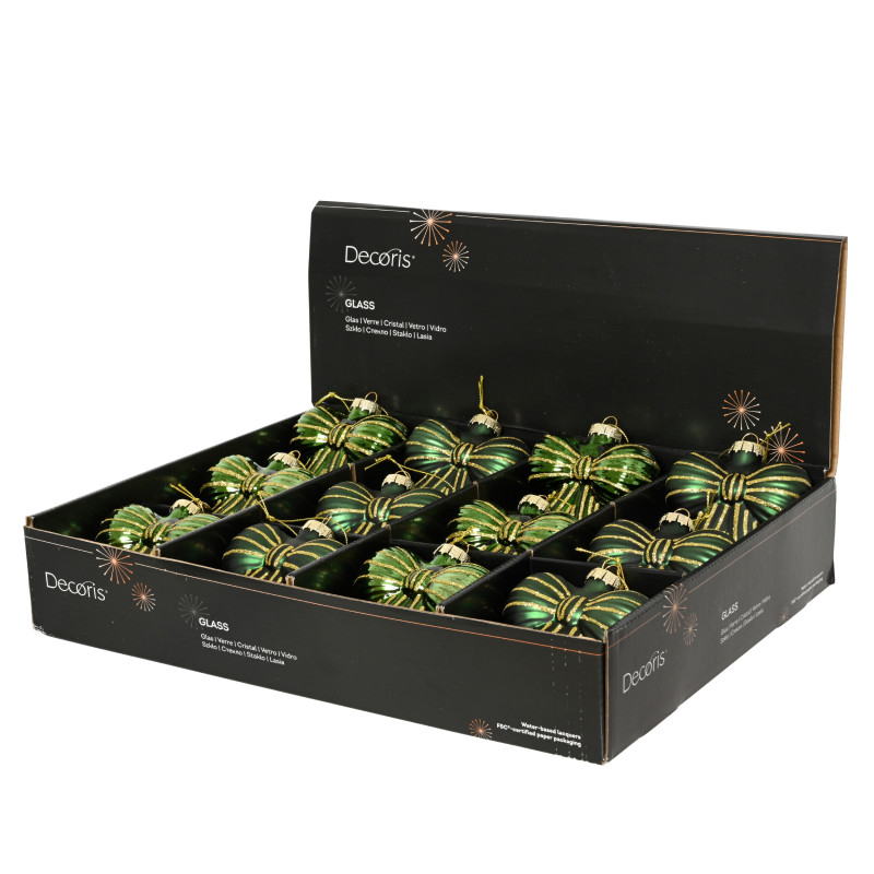 Fiocco In Vetro Pendente Verde 10cm