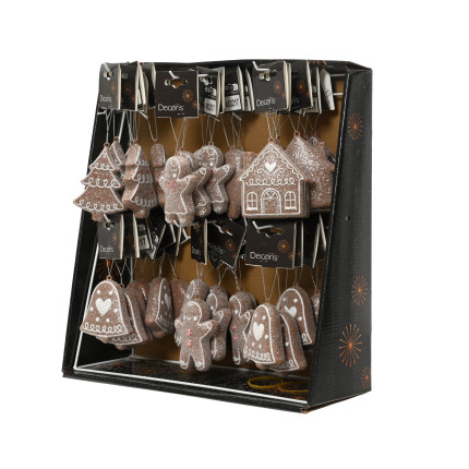 Decorazioni Natalizie Pendenti Marroni Con Glitter 10cm