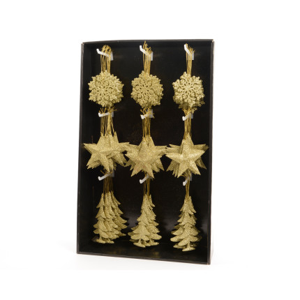 Pendente Glitterato Oro 10cm