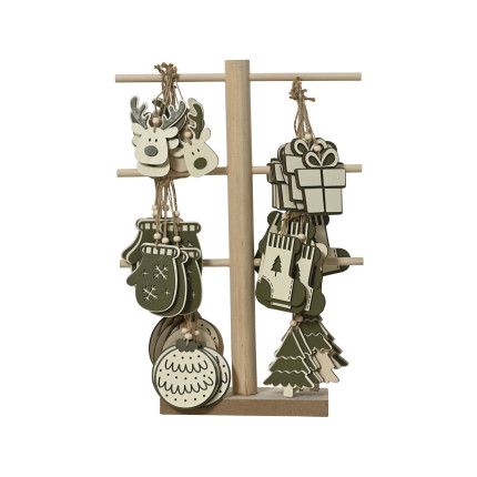 Pendente Natalizio in Legno Verde