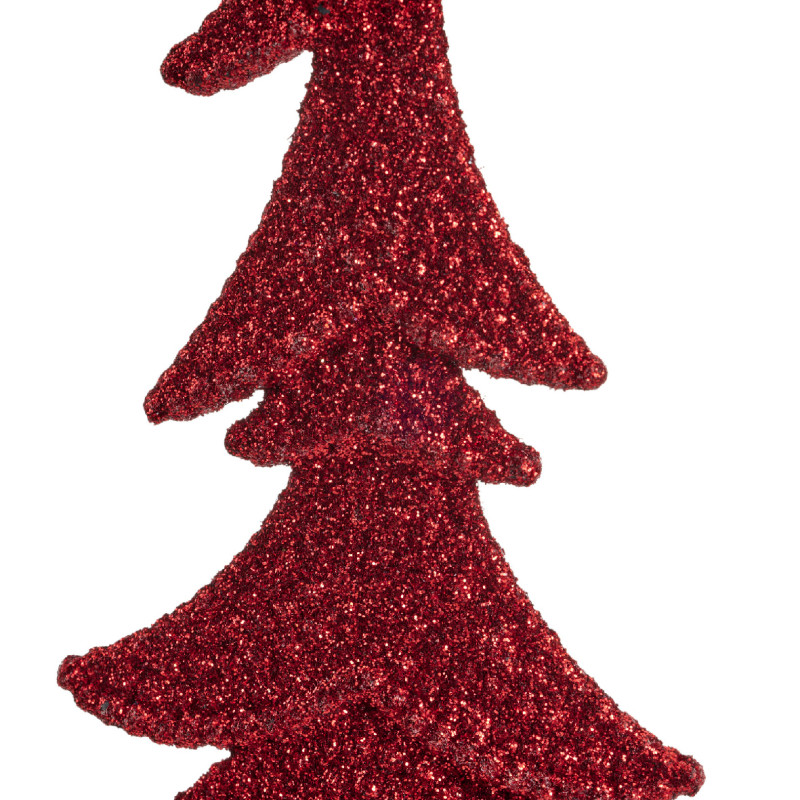 Albero Natalizio Glitterato Rosso 10cm