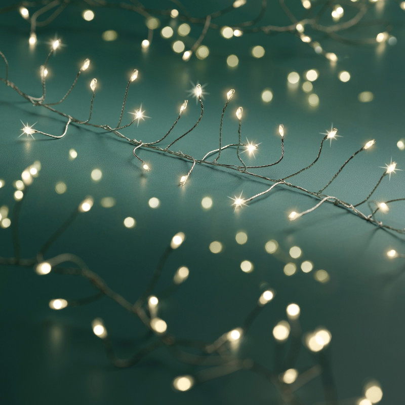 Filo metallico con led a luce calda 12mt