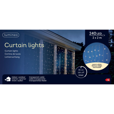 Tendina Led Luce Fissa 200cm 2