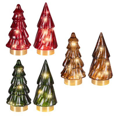 Alberello Luminoso In Vetro 13cm