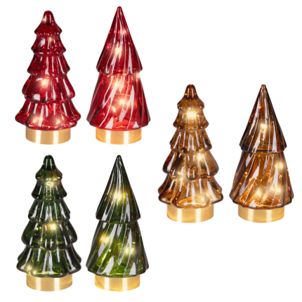 Alberello Luminoso In Vetro 13cm