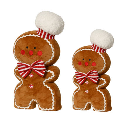 Omino Pan Di Zenzero Decorativo Con Cappello Muffin 37cm